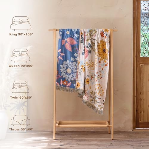 LUTBM Boho Throw Blanket for Bed 60"x80", All Season Cotton Couch Blankets - Image 6