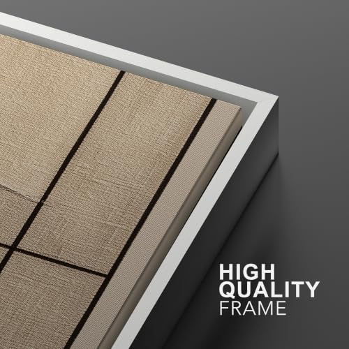 SIGNWIN Framed Canvas Print Wall Art Set Neutral Beige Brown Geometric Abstract Shapes Illustrations Modern Art Rustic Ultra for Living Room, Bedroom, Office - 16"x24"x2 WHITE - Image 5