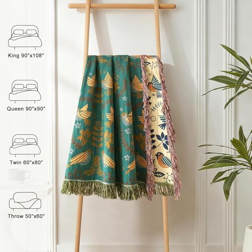 LUTBM Boho Throw Blanket for Couch 50"x60", 100% Cotton Soft Bed Blankets - Image 6