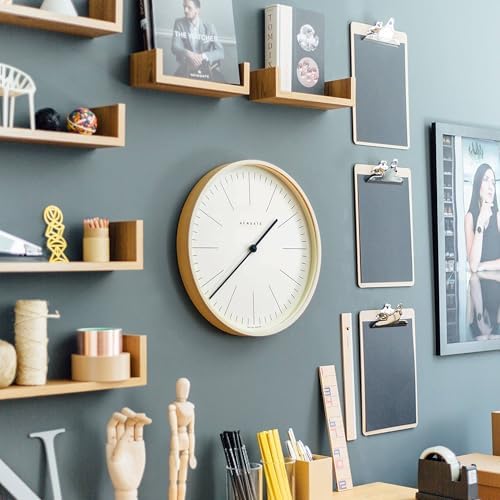 NEWGATE® Mr Clarke wall Clock | Large Scandi Inspired Plywood Clock | 16" | Pale Wood case with Marker dial | Modern Minimalist Design for Kitchen, Living Room or Office - Image 4