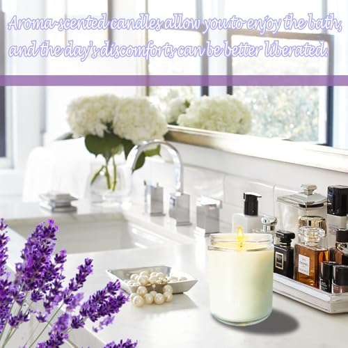 24 Pcs 6 Oz Lavender Scented Soy Candles Set,Mason jar Bulk Candles for Gifts,Aromatherapy Candle,Great Stress Relieving Scented Candle for Girls as a Gift for Birthdays, Weddings and More! - Image 4