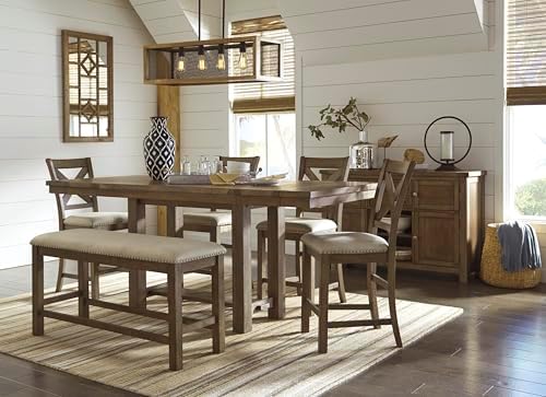 Signature Design by Ashley Rustic Counter Height Bar Stool, Set of 2, Beige - Image 2