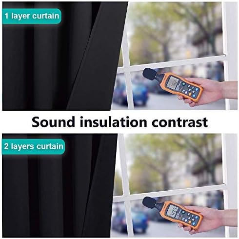 NICETOWN Extra Long Truly Blackout Drapes for Hall and Villa, 100% Blackout Window Curtain Panels with Black Lined for Night Shift Worker, 52-inch Width Each Panel, 108-inch Length, Black, 2 Pieces - Image 4