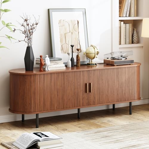ComfyCorner 63" Mid Century Modern TV Stand with Sliding Doors for 65" TV - Image 4