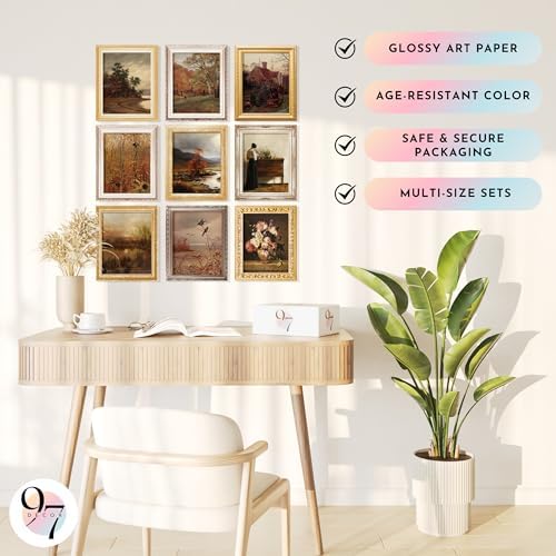 97 Decor Vintage Fall Wall Art, 9 Pcs Farmhouse Prints, 8x10 Unframed - Image 5