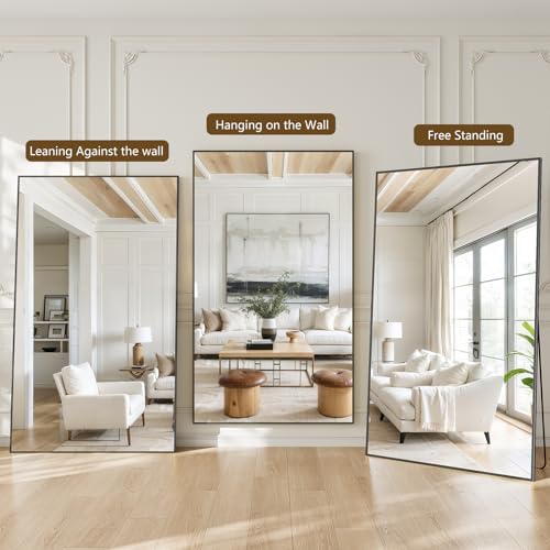 Koonmi 86"x40" Floor Mirror Full Length, Large Black Mirror - Image 5