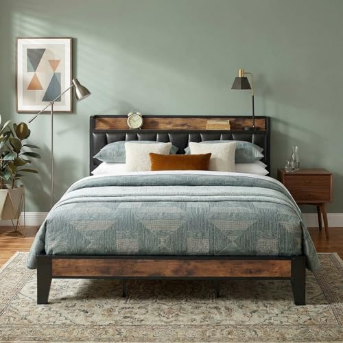 LIKIMIO California King Bed Frame with Storage Headboard & Charging Station by LIKIMIO