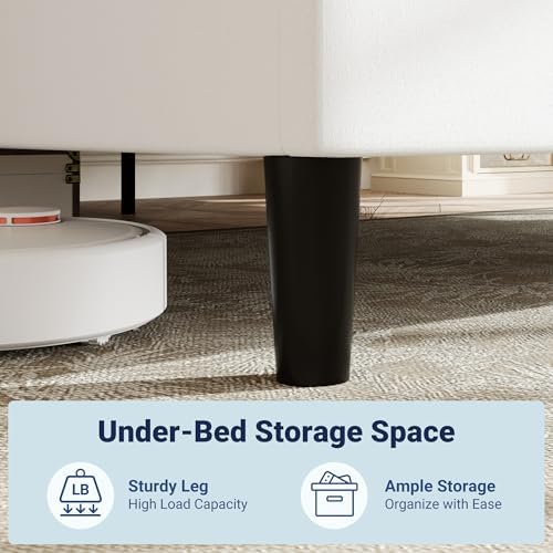 Allewie King Size Platform Bed Frame with Velvet Upholstered Headboard - Image 5