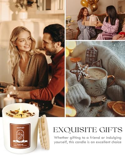 AOOVOO Macchiato Coffee Scented Candles for Women - Aromatherapy Candle with Crystals Inside, 10oz, 60H Burning Time, Soy Candles for Home Scented, Birthday Gifts Valentines Day Candle for Women Mom - Image 3