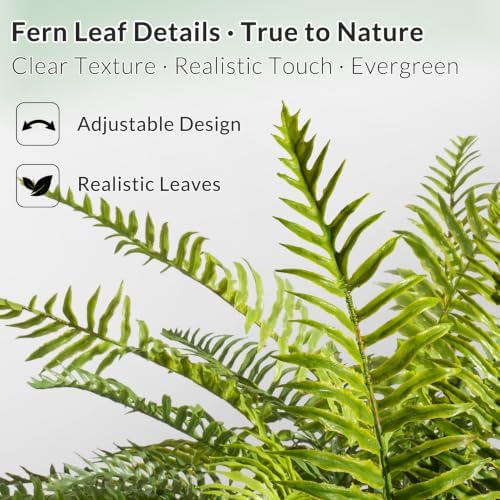 2 Pack Artificial Fern Plants in Pots, Type 8 - Image 2