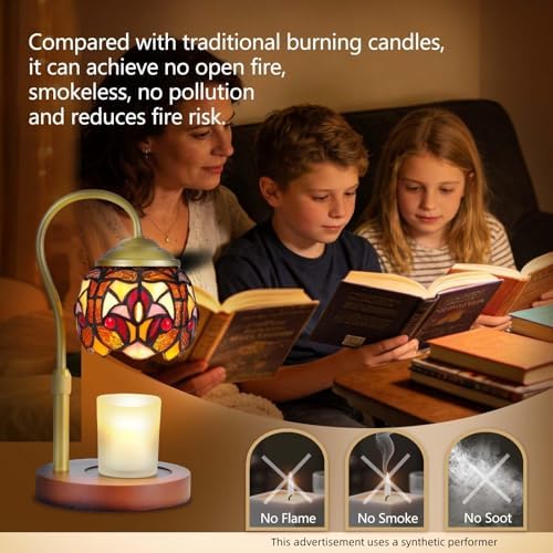 Baroque Tiffany Style Candle Warmer Lamp, Adjustable Height - Image 2
