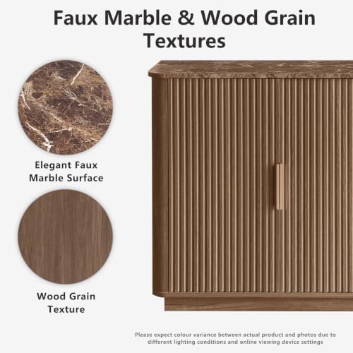 win2win 63" Fluted Sideboard Buffet Cabinet with Storage - Image 3