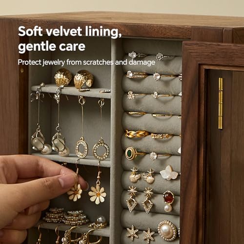 360 Rotating Design Wooden Jewelry Box for Women - Image 6