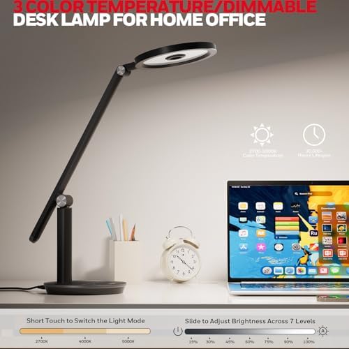 Honeywell H6 Desk Lamp for Home Office, Dimmable Reading Table Light, Black - Image 3