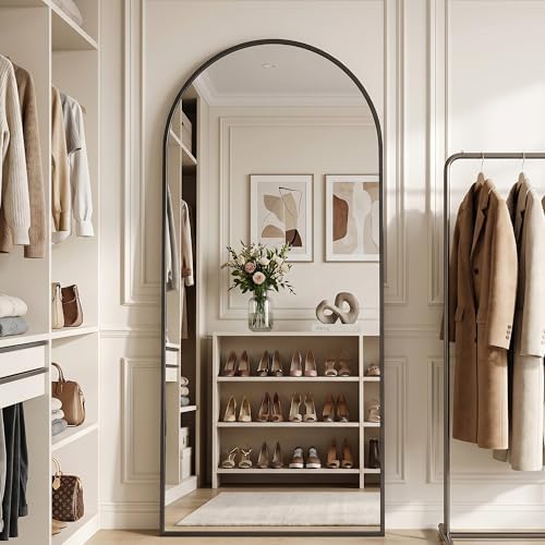 Full Length Mirror, 71" x 28" Arched Full Body Mirror Large Standing Floor Mirrors, Mirrors for Bedroom, Bathroom, Living Room Standing or Wall Leaning, Black - Image 4