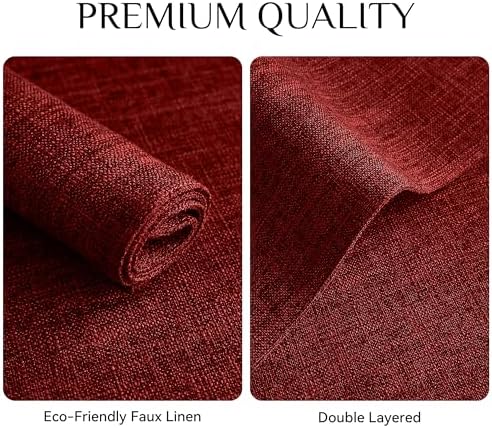 Softalker Faux Linen Cloth Placemats Set of 4-12 x 18 Inch, Red - Image 4