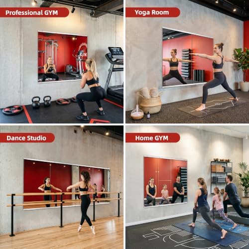 Home Gym Mirror for Wall, 48"x28"-2PCS Frameless Tempered Glass Mirror - Image 6