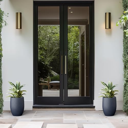 Kante Small Round Curved Charcoal Concrete Planter 9.1" Dia, Outdoor - Image 5