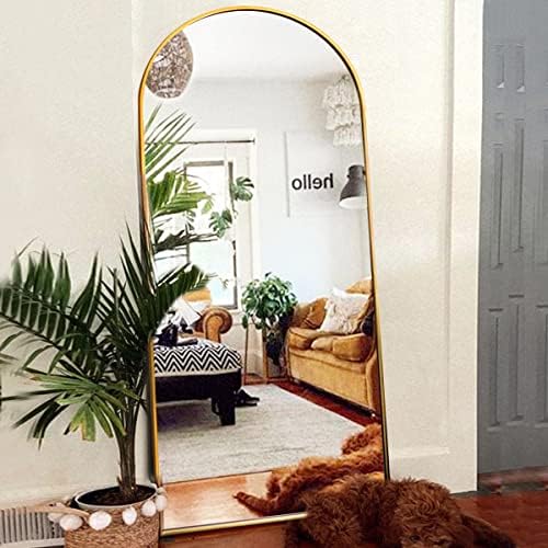 ITSRG Full Length Mirror with Stand, 34"x76" Floor Mirror Freestanding, Arched Wall Mirror, Oversized Mirror, Gold Arch Mirror, Wall Mounted Mirror for Bedroom(Gold) - Image 6