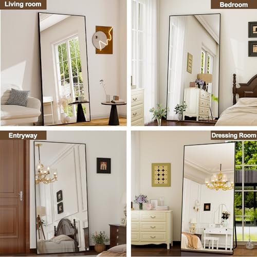 GLSLAND 76"x34" Full Length Mirror Large Rectangle Full Body Mirror, Black - Image 6
