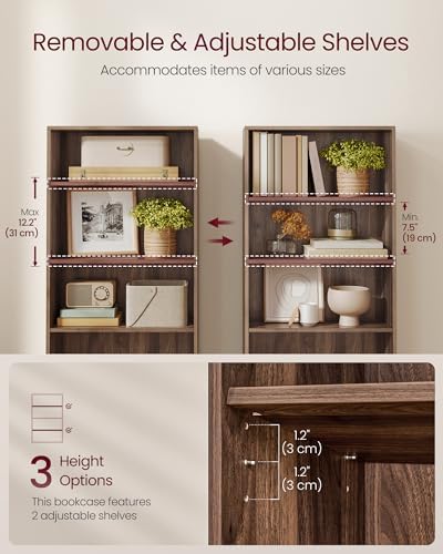 VASAGLE 4-Tier Bookshelf, Storage Organizer, 23.6 x 9.4 x 42.4 Inches - Image 3