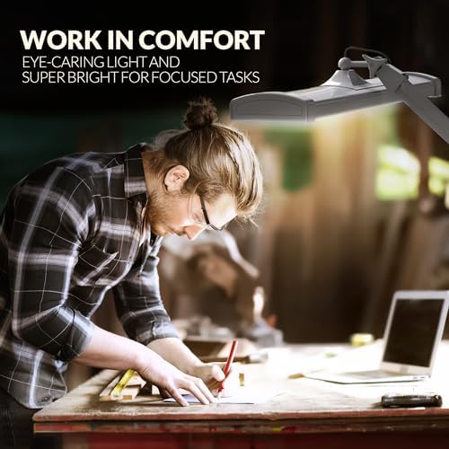 Ultra Bright 4500 Lumens Powerful Professional Eye Care LED Desk Lamp - Brightness Adjustable, Modern Task Light for Home, Beauty, Crafting, Office, Workbench (Daylight, Dimming, White) - Image 3