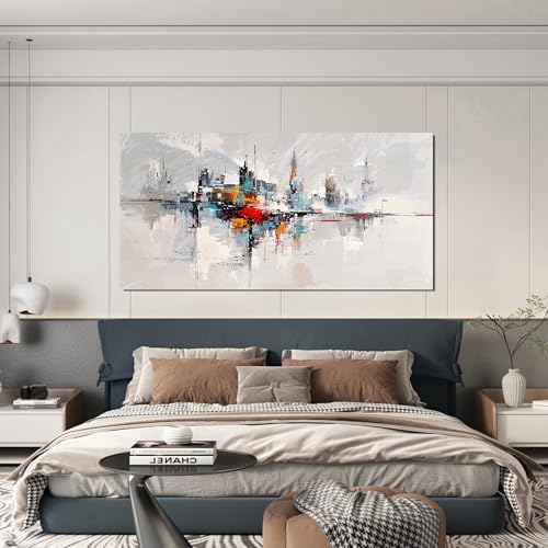 Large Abstract Wall Art Decor Wall Art Pictures for Living Room Abstract Canvas Art Wall Decor Modern Colorful Wall Art Prints Contemporary City Wall Art Decorations Bedroom Office Home Decor 24" X 48" - Image 2
