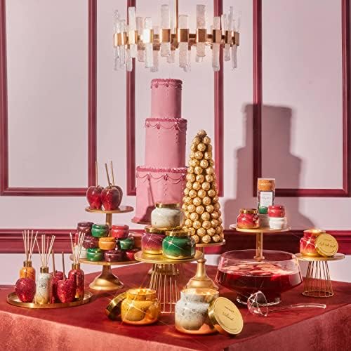 Capri Blue Scented Candles - Glimmer Collection - Ombre Glass Candle Holder - Luxury Apple Candles for Women & Men - Signature Jar in Cranberry Red and Gold (Apple Cider Social, 19 oz) - Image 6
