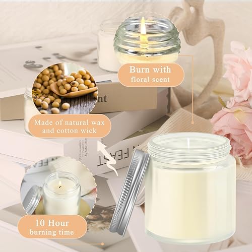 ACITHGL 36 Pcs 4oz Mini Mason Jar Candles Small Scented Candles Bulk Aromatherapy Ideal Souvenir Favors for Wedding Birthday Party (Vanilla, Lilac, Gardenia, Silver) - Image 5