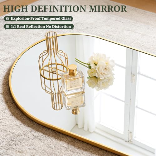 Mirror Full Length 56"x21", Arched Full Body Floor Mirrors with Stand - Image 5
