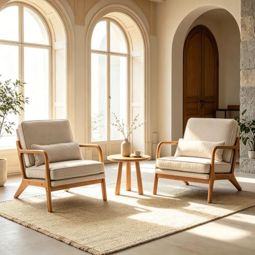 Karl home Mid-Century Modern Accent Reading Chair, Khaki - Image 6