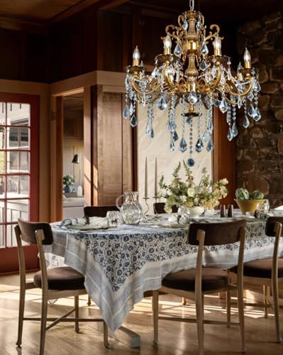 Crystal Chandelier Antique Gold Chandelier Candle Style for Dining Room 27" - Image 2