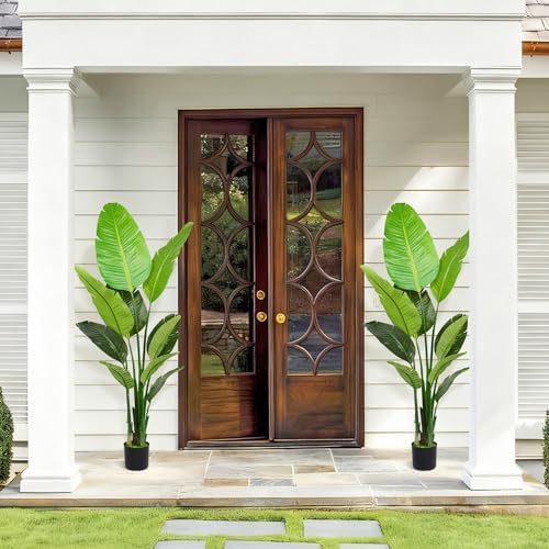 Artificial Bird of Paradise Plant 5.2FT Set of 2 Lifelike Tall Potted Plant - Image 4