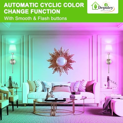 Depuley Battery Operated Wall Sconce: Set of 2 Wireless Wall Lights with Remote for Bedroom - 12 Colors Rechargeable Wall Lamp for Living Room Dining Room Hallway Bathroom Staircases - Nickel 24 Inch - Image 4