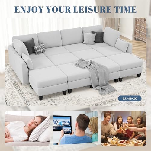 Sectional Sleeper Sofa 6 Seaters Modular Sleeper Sofa Couch - Image 6