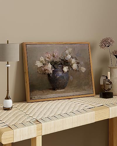 InSimSea Framed Canvas Wall Art Vintage Decor, Home Decor Flower in Pots Canvas Wall Painting Decor, Rustic Farmhouse Wall Decoration, Canvas Prints for Living Room Bedroom Office, 9"x11" - Image 3