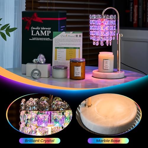 Candle Warmer Lamp with Timer Dimmer Adjustable Height for New Home Bedroom,Vintage Home Decor for Scented JaR 3 Bulbs for New Home Decor, Women Mom Christmas Birthday Gifts,Black (RGB Fgold) - Image 5