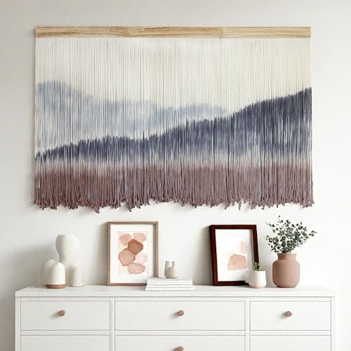AKSWSHO Large Dip-Dye Macrame Wall Hanging Tapestry 59"x38" Boho Decor by Unknown