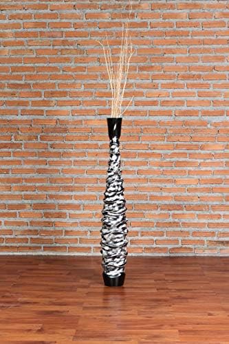 Leewadee Large Floor Vase 34 inches Mango Wood for Pampas Grass, Dried Flowers - Image 7
