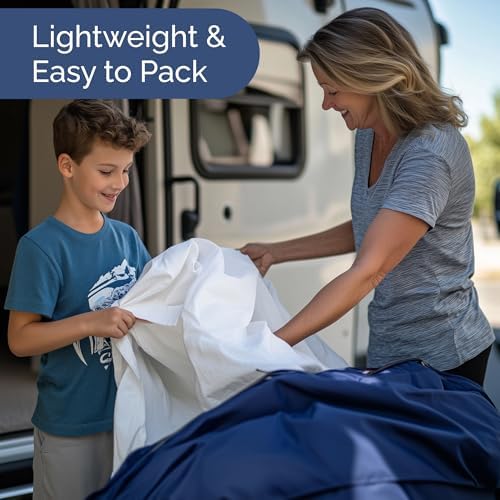 Short Queen Size 4 Piece Bed Sheet Set - RV Short Queen Sheets - White - Image 5