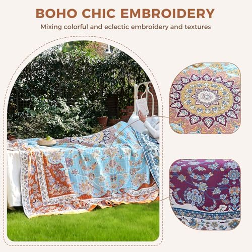 LUTBM Boho Throw Blanket for Couch 50"x60", Cotton Decorative Bed Throws - Image 4