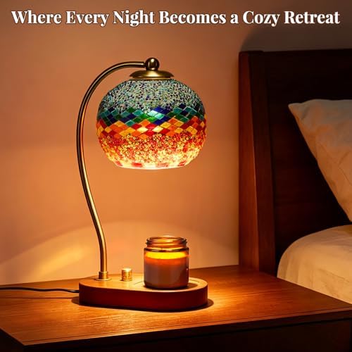 Turkish Mosaic Candle Warmer Lamp, Tiffany Style Wax Melt Warmer,Multicolor - Image 6
