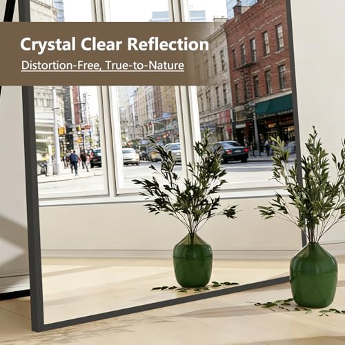 Mirrorons 82"x44" Black Full Length Mirror, Large Floor Mirror with Stand - Image 6