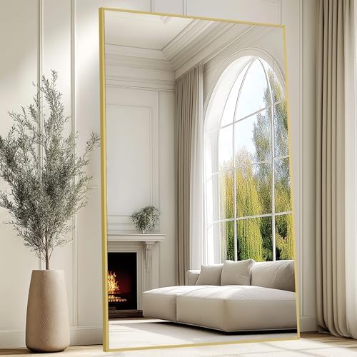 MELOMOIR 76"x44" Oversized Mirror Full Length, Gold Floor Mirror, 3-in-1 by MELOMOIR