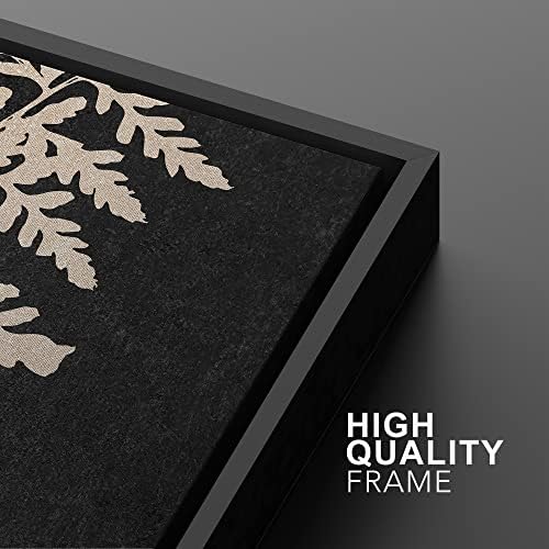 SIGNWIN Canvas Print Wall Art Set Black Tan Forest Fern Plant Leaf Silhouette Nature Wilderness Illustrations Modern Art Rustic Multicolor for Living Room, Bedroom, Office - 16"" x24 x2 Black - Image 4