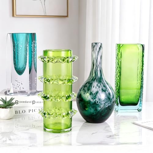 KAMMAK Glass Vase,Colored Hand Blown Decorative Vase - Image 7