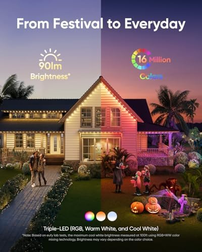 eufy Permanent Outdoor Lights E22, 50ft with 30 Triple-LED Lights - Image 2