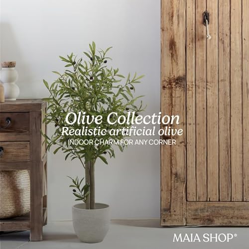 Maia Shop - 3ft 5in Artificial Olive Tree - Indoor Faux Plant Decor - Image 2