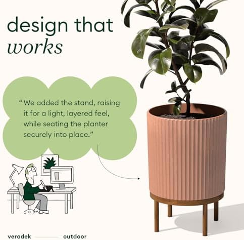 Veradek Demi Series Raised Planter - Round Planter with Stand - Image 5