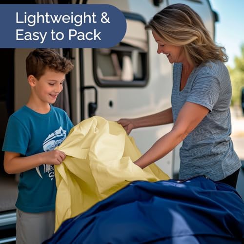 Short Queen Size 4 Piece Bed Sheet Set - RV Short Queen Sheets - Yellow - Image 5